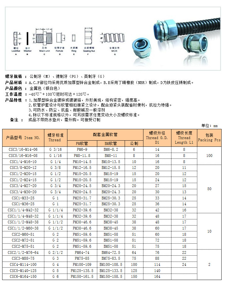 外螺紋軟管接頭